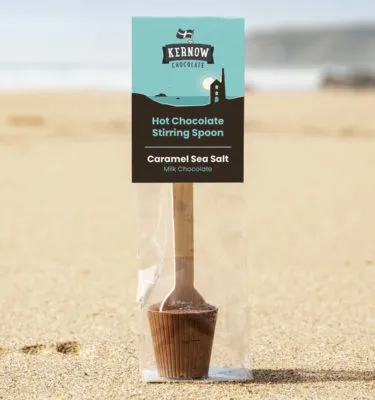 Hot Chocolate Stirring Spoon – Caramel Sea Salt Chocolate, 37g