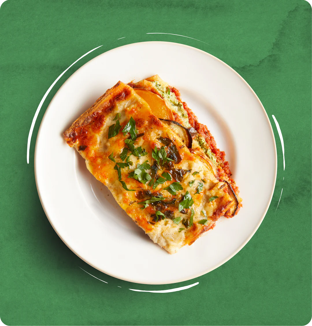 Ruby’s Roasted Vegetable & Spinach Lasagne